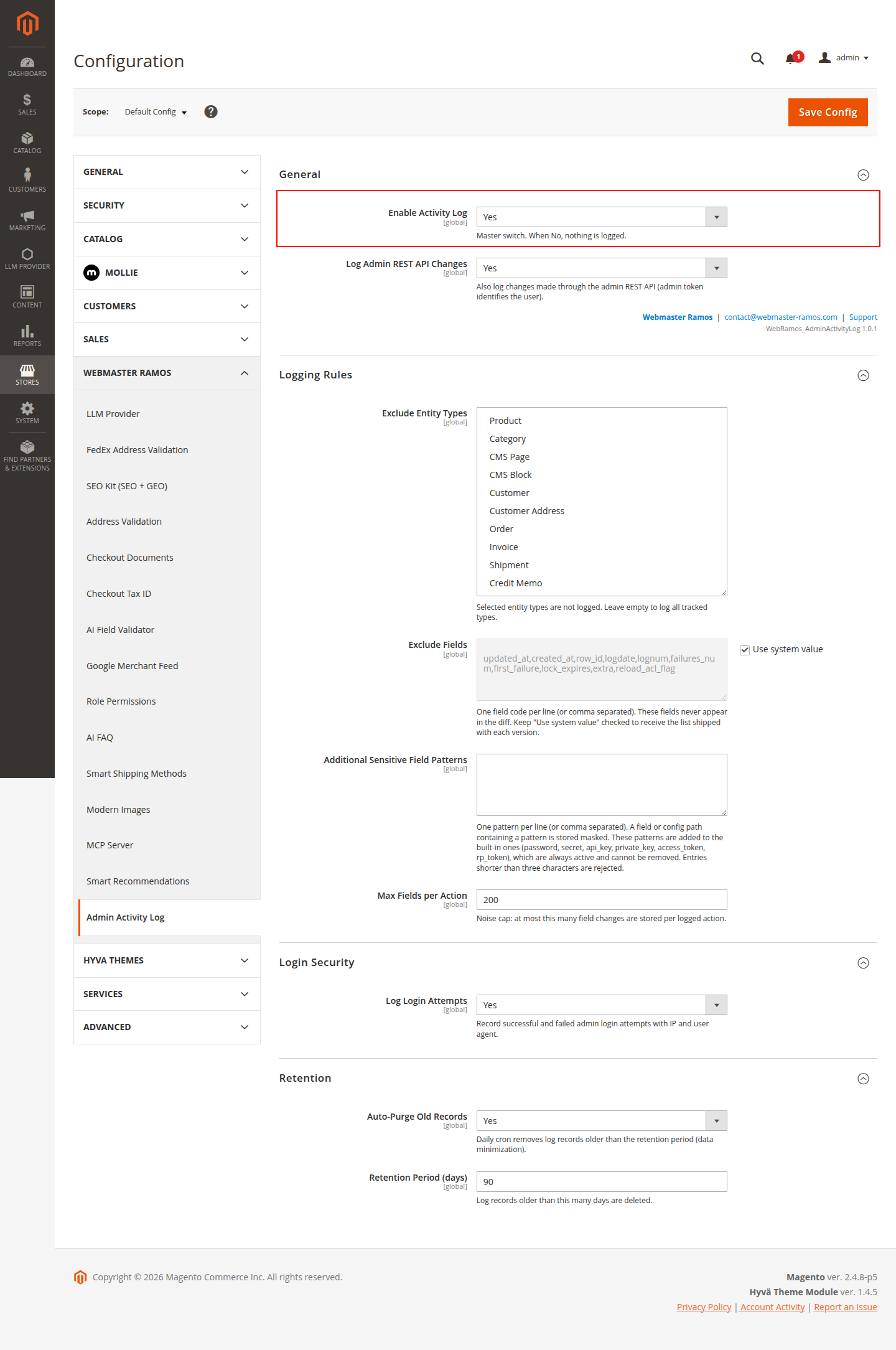 Admin Activity Audit Log screenshot 2
