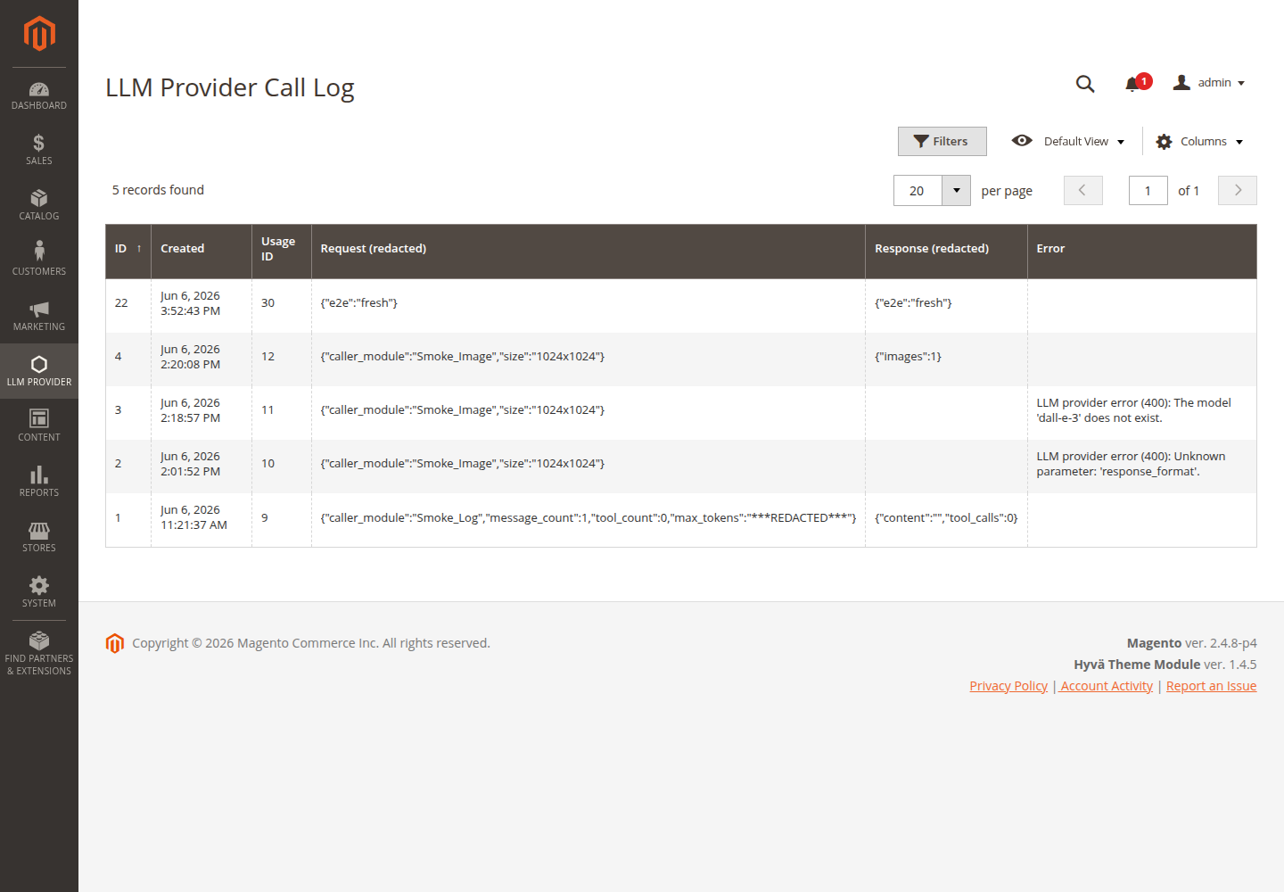 LLM Provider Gateway admin